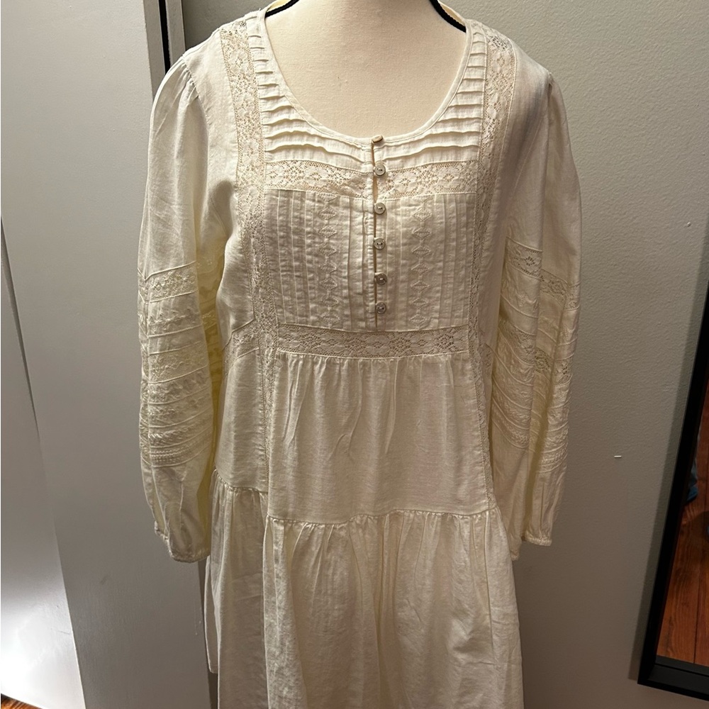 NWT Lucky Brand Cream Dress Size Medium with Special Detailing and Lining - Picture 5 of 16